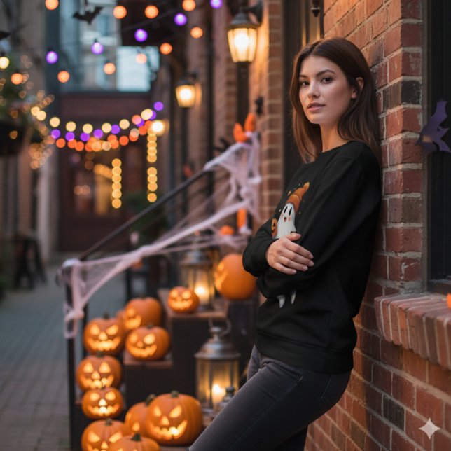 Niedliches Halloween-Ghost Sweatshirt (Von Creator hochgeladen)