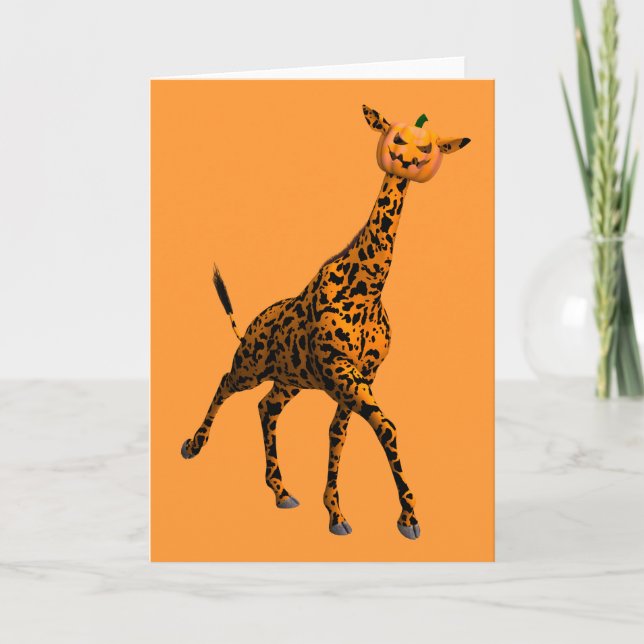 Niedliches Halloween-Giraffe Karte (Vorderseite)