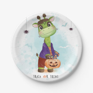 Niedliches Halloween Giraffe Pappteller