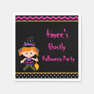Niedliches Halloween-Girl-Halloween-Party Serviette
