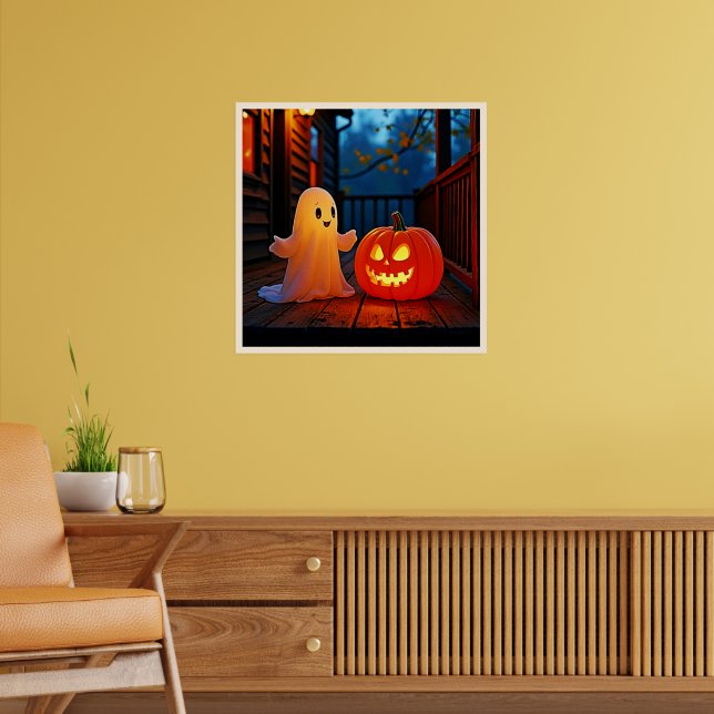 Niedliches Halloween-Glühdesign Poster (Wohnzimmer 2)