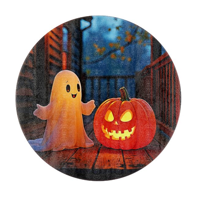 Niedliches Halloween-Glühdesign Schneidebrett (Vorderseite)