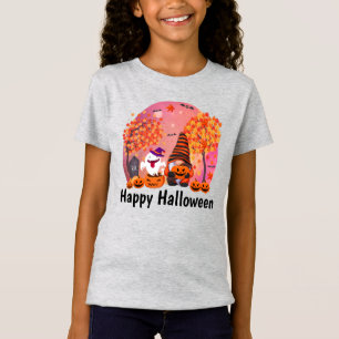 Niedliches Halloween Gnome und Geist mit Text Girl T-Shirt