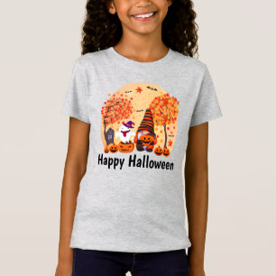 Niedliches Halloween Gnome und Geist mit Text Girl T-Shirt