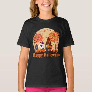Niedliches Halloween Gnome und Geist mit Text Girl T-Shirt
