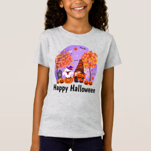 Niedliches Halloween Gnome und Geist mit Text Girl T-Shirt