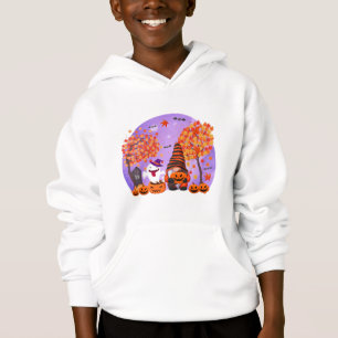 Niedliches Halloween-Gnome und Geisterjunge Hoodie
