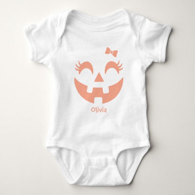 Niedliches Halloween Jack O' Lantern Baby Strampler (Vorderseite)