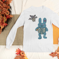 Niedliches Halloween-Kaninchen und Bat