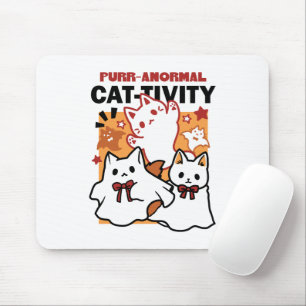 Niedliches Halloween-Katzen-Design im puranormalen Mousepad