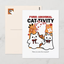 Niedliches Halloween-Katzen-Design im puranormalen