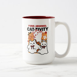 Niedliches Halloween-Katzen-Design im puranormalen Zweifarbige Tasse