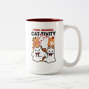 Niedliches Halloween-Katzen-Design im puranormalen Zweifarbige Tasse