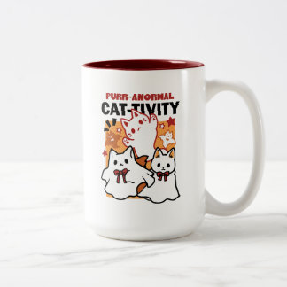 Niedliches Halloween-Katzen-Design im puranormalen Zweifarbige Tasse