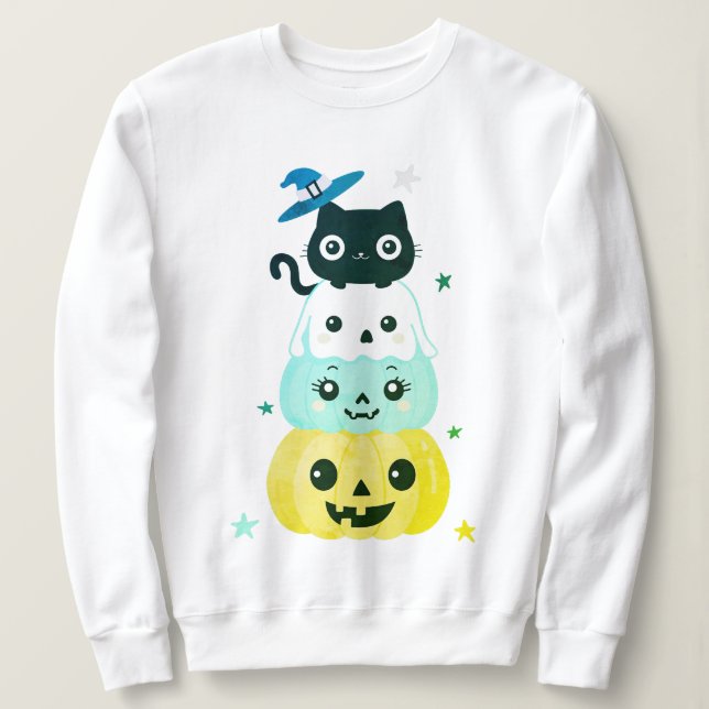 Niedliches Halloween Kawaii Character Sweatshirt (Design vorne)