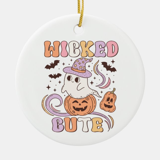 Niedliches Halloween Keramik Ornament (Vorne)