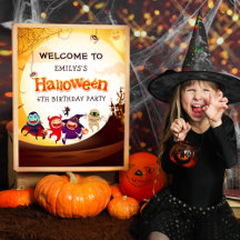 Niedliches Halloween Kids Orange Geburtstagsparty