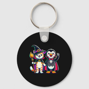Niedliches Halloween Kids Pinguin Vampire Katze He Schlüsselanhänger