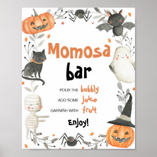 Niedliches Halloween-Kinderdusche Momosa-Bar-Zeich Poster
