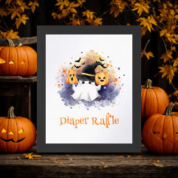 Niedliches Halloween-Kinderduschtenabwaschzeichen Poster