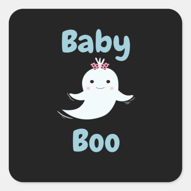 Niedliches Halloween-Kindergeschenk für Baby Boo Quadratischer Aufkleber (Vorderseite)