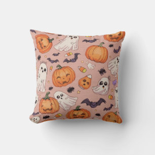 Niedliches Halloween-Kissen - Pumpkins und Geister Kissen