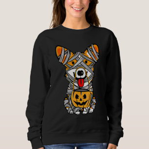 Niedliches Halloween-Kostüm Welsh Corgi Mummy Dog Sweatshirt