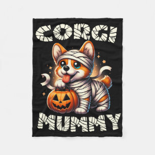 Niedliches Halloween Kostüm Welsh Corgi Mummy Hund Fleecedecke