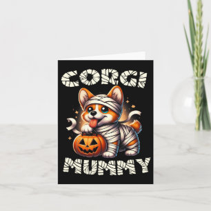 Niedliches Halloween Kostüm Welsh Corgi Mummy Hund Karte