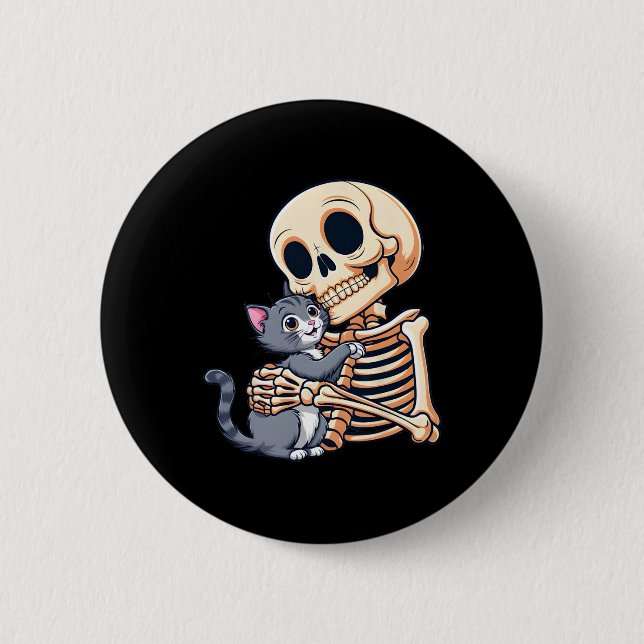 Niedliches Halloween-Kostümkatze Button (Vorderseite)
