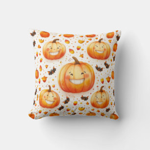 Niedliches Halloween-Kürbisbild Kissen