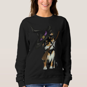 Niedliches Halloween Langhaar Chihuahua, der Hund Sweatshirt
