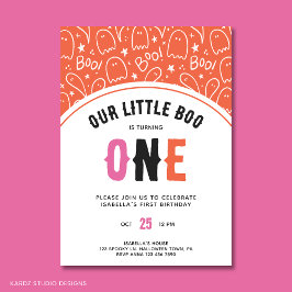 Niedliches Halloween Little Boo Girl Erster Geburt Einladung