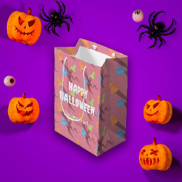 Niedliches Halloween mit Gespenstern Mittlere Geschenktüte
