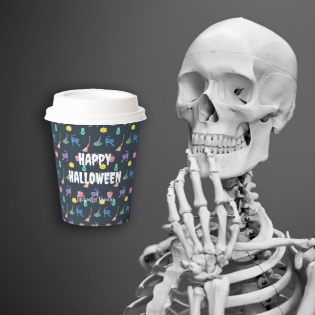 Niedliches Halloween mit kleinen Kürbis und Gespen Pappbecher (Cute Halloween with little pumpkins and ghosts Paper Cups
)