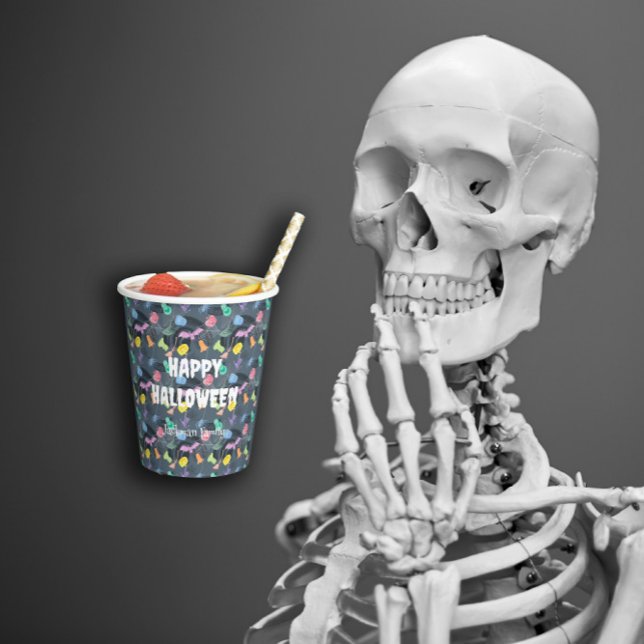 Niedliches Halloween mit kleinen Kürbis und Gespen Pappbecher (Cute Halloween with little pumpkins and ghosts Paper Cups)