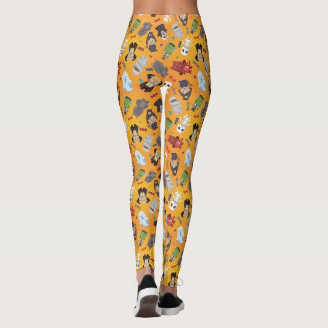 Niedliches Halloween-Monster-Muster Leggings (Rückseite)