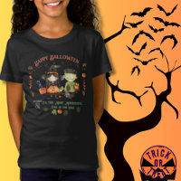 Niedliches Halloween-Monster und eine Hexe