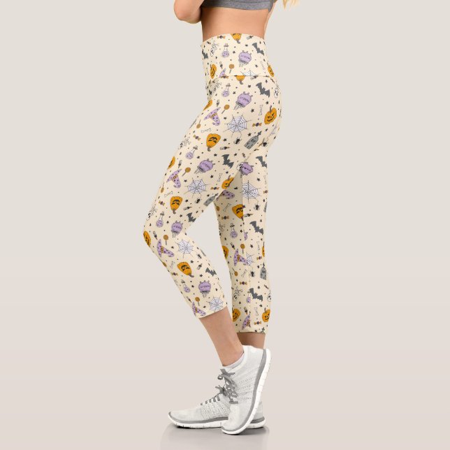 Niedliches Halloween-Muster Capri Leggings (Links)