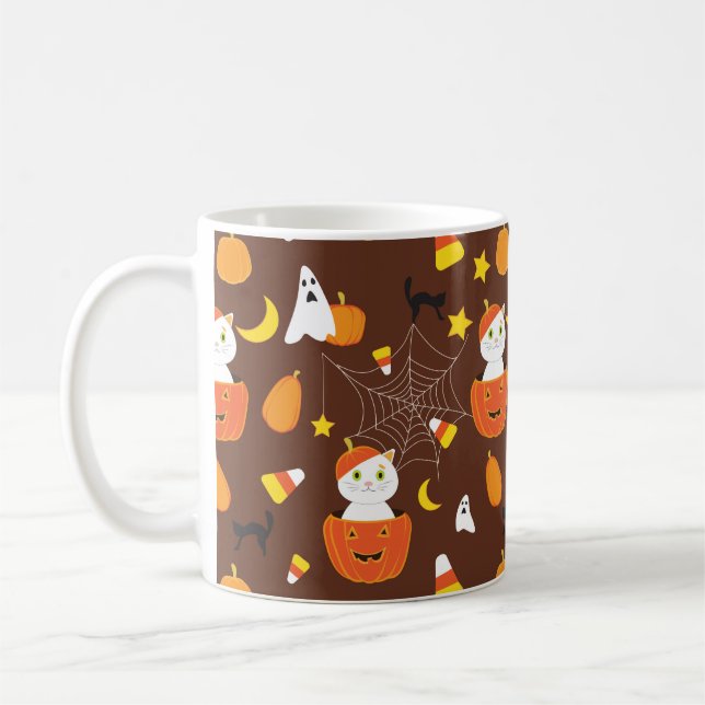 Niedliches Halloween-Muster Kaffeetasse (Links)