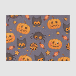 Niedliches Halloween-Muster Lila Hintergrund Seidenpapier