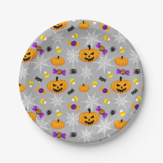 Niedliches Halloween-Muster Pappteller
