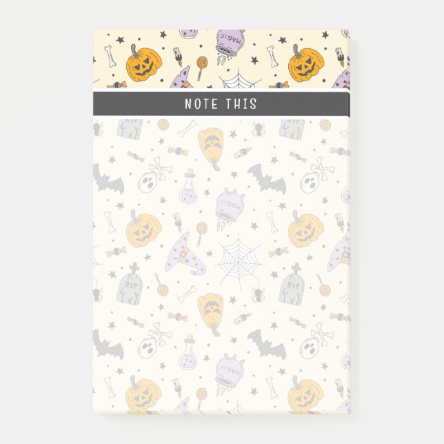 Niedliches Halloween-Muster Post-it Klebezettel (Vorderseite)