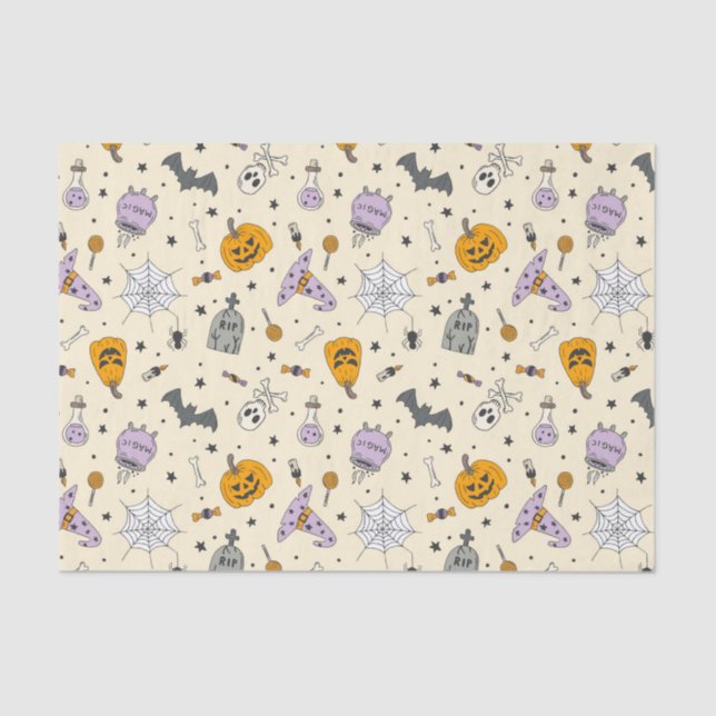 Niedliches Halloween-Muster Seidenpapier (Vorderseite)