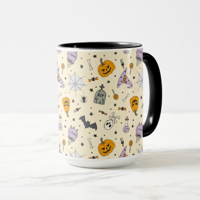 Niedliches Halloween-Muster Tasse (VorderseiteRechts)
