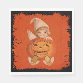 Niedliches Halloween Napkins, Vintages Halloween Serviette