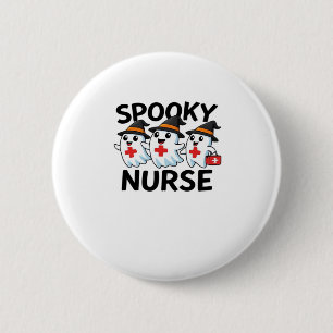Niedliches Halloween Nurse Ghosts Cartoon Classic Button