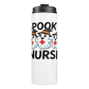 Niedliches Halloween Nurse Ghosts Cartoon Classic Thermosbecher