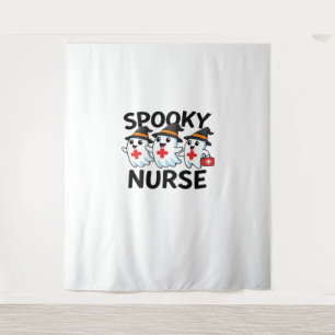 Niedliches Halloween Nurse Ghosts Cartoon Classic  Wandteppich