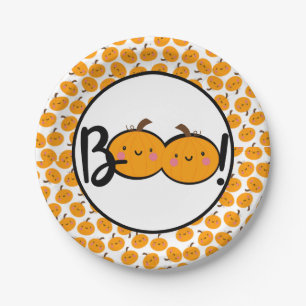 Niedliches Halloween-Party Boo Pumpkin und Ghost-T Pappteller